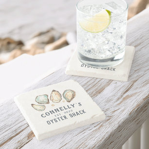 Posavasos De Piedra Shack de ostras de Beach House personalizada