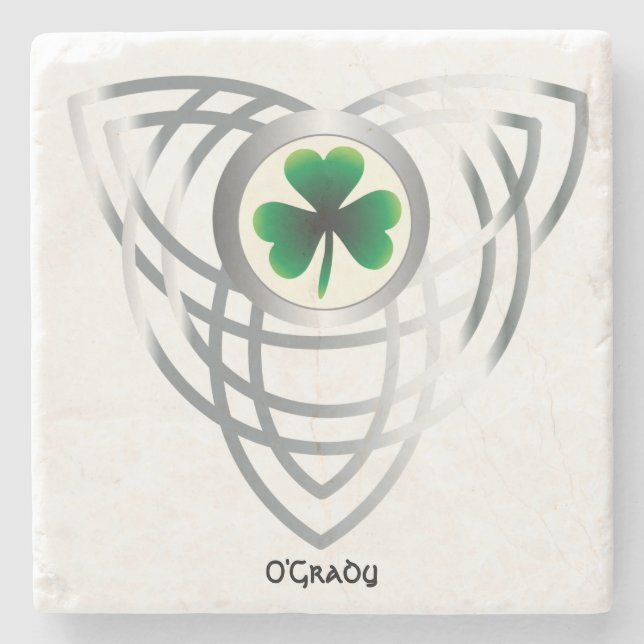 Posavasos De Piedra Shamrock and Celtic Knot (Anverso)