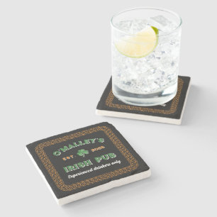 Posavasos De Piedra Shamrock Celtic Knot Border Irish Pub