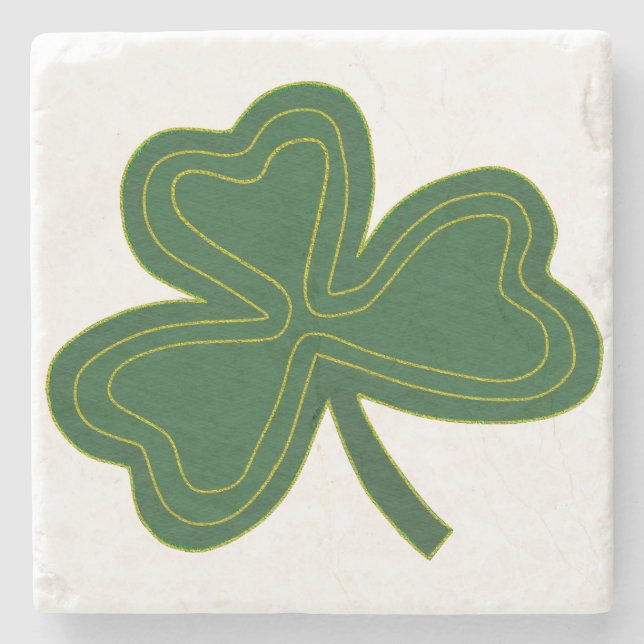 Posavasos De Piedra Shamrock Stone Coaster (Anverso)