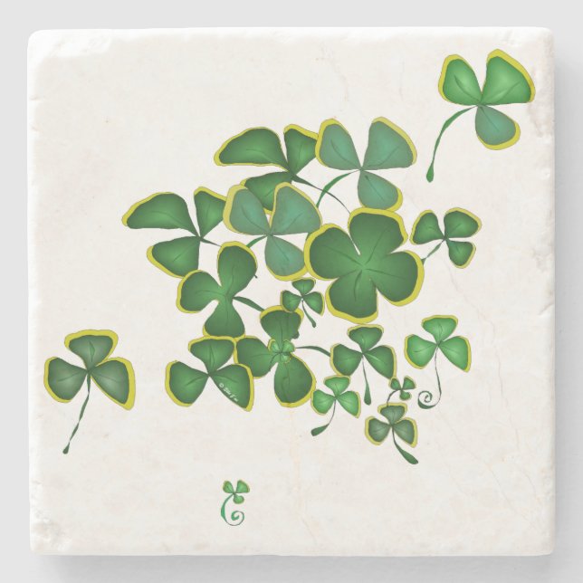 Posavasos De Piedra Shamrock Stone Coaster (Anverso)