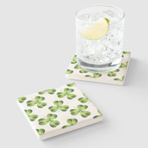 Posavasos De Piedra Shamrock Three Leaf Clover Graphic