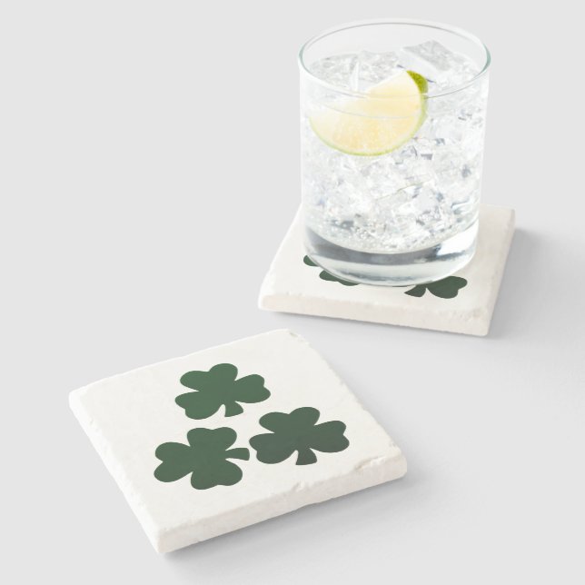 Posavasos De Piedra Shamrock verde oscuro (Lateral)