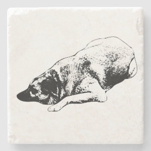 Posavasos De Piedra Sharp Ink Dog añade un ambiente relajante a la mes