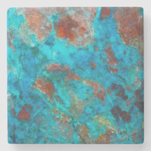 Posavasos De Piedra Shattuckita azul