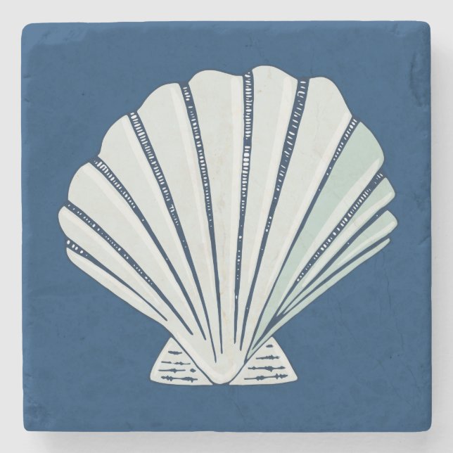 Posavasos De Piedra Shell náutica costera (Anverso)