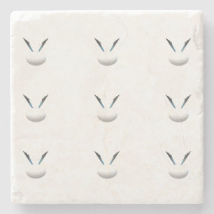 POSAVASOS DE PIEDRA SHITE BLANCO GLOBA ARTE MODERNO MENOS QUE ES MÁS