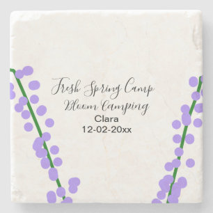 Posavasos De Piedra Si de primavera fresca de camping lavanda flores n
