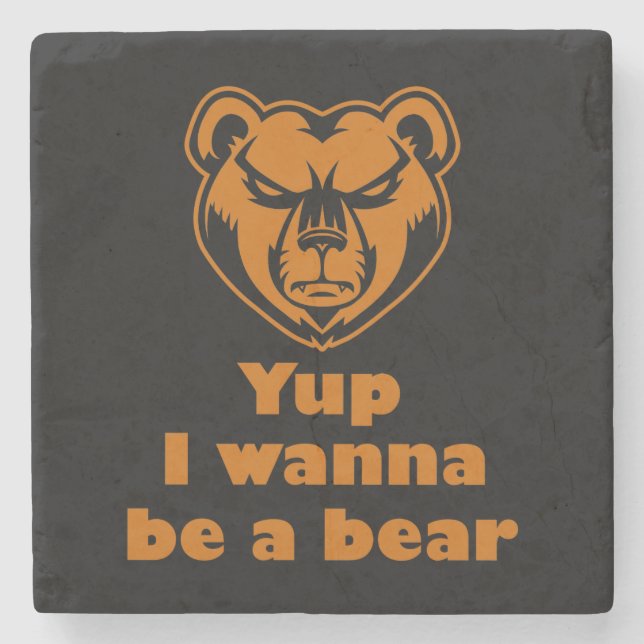 Posavasos De Piedra Sí, quiero ser un oso (Anverso)