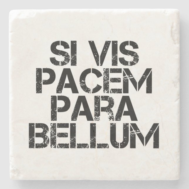 Posavasos De Piedra Si Vis Pacem Para Bellum (Anverso)