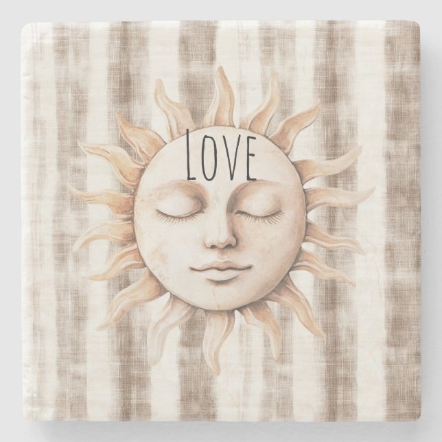 Posavasos De Piedra Sicily Cream Rustic Cream Sun Stripes (Anverso)