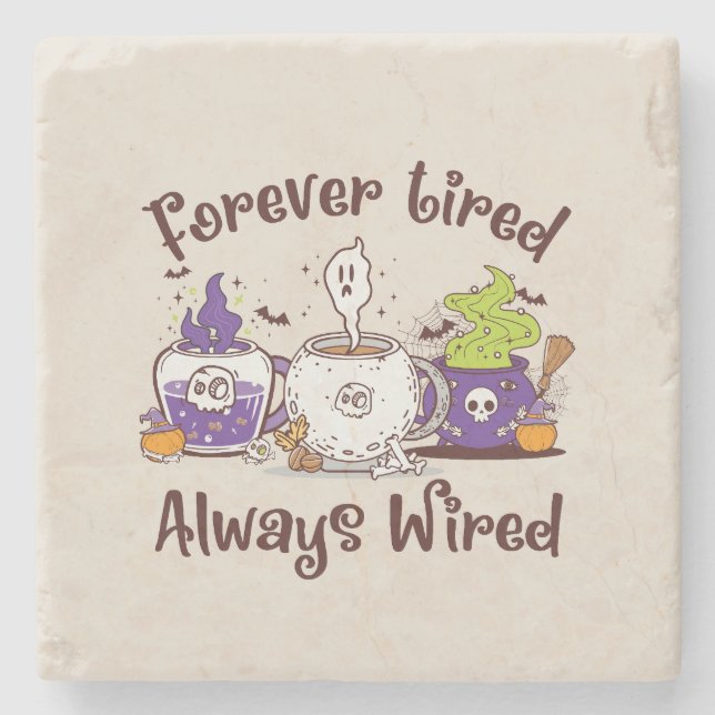 Posavasos De Piedra Siempre Cansado, Siempre Con Cable (Anverso)