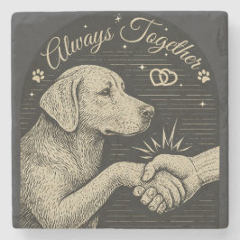 Posavasos De Piedra "Siempre juntos" Viña Amistad con los Perros