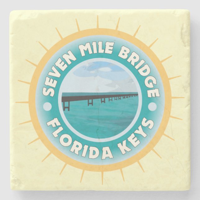 Posavasos De Piedra Siete Millas de Puente en Florida (Anverso)
