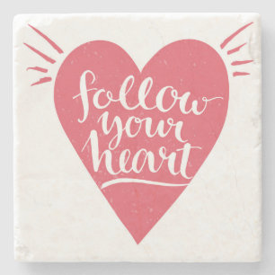 Posavasos De Piedra Siga su corazón