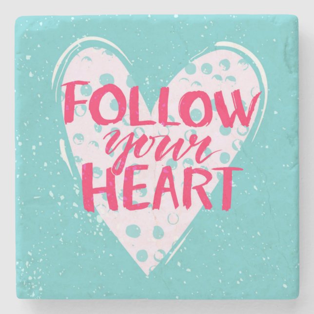 Posavasos De Piedra Siga su corazón 2 (Anverso)