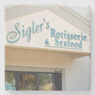 Posavasos De Piedra Sigler, práctico de costa de mármol de Hilton Head