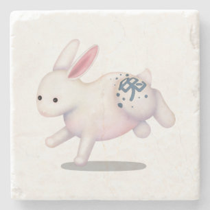Posavasos De Piedra Signo Astrológico Cute Conejo Zodiaco Chino