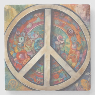 Posavasos De Piedra Signo de paz arte pop