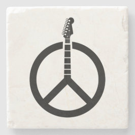 Posavasos De Piedra Signo de paz de guitarra