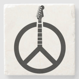 Posavasos De Piedra Signo de paz de guitarra