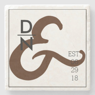 Posavasos De Piedra Signos "&" el   marrón minimalistas modernos y