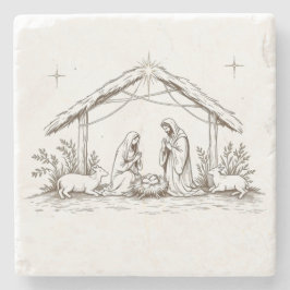 Posavasos De Piedra "Silent Night Nativity