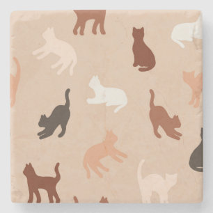 Posavasos De Piedra Silhouette de gato