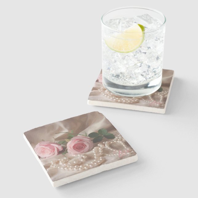 Posavasos De Piedra Silken Rosa (Lateral)