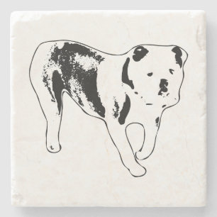Posavasos De Piedra Silueta Clásica de Bulldog