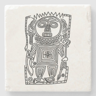 Posavasos De Piedra símbolo antiguo idol geoglyph petroglifo amerindio