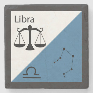 Posavasos De Piedra Símbolo curado de zodiaco, Rótulo y diseño estelar