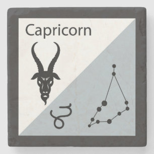 Posavasos De Piedra Símbolo curado de zodiaco, Rótulo y diseño estelar