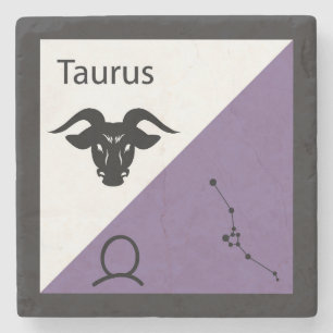Posavasos De Piedra Símbolo curado de zodiaco, Rótulo y diseño estelar