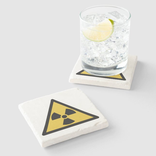 Posavasos De Piedra Símbolo de advertencia de radiación (peligro radia (Lateral)
