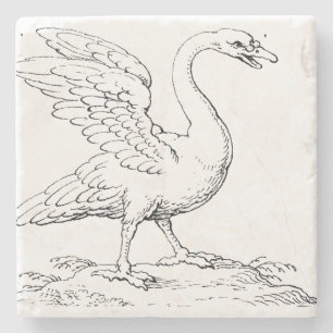 Posavasos De Piedra Símbolo de Cisne de Amor y Fidelidad Arte Refinado