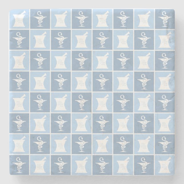 Posavasos De Piedra Símbolo de farmacia | Farmacéutico | Pharmacy Tech (Anverso)