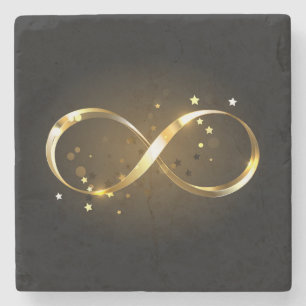 Posavasos De Piedra Símbolo de infinito dorado