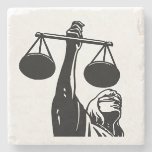 Posavasos De Piedra Símbolo de ley balanza