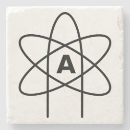 Posavasos De Piedra Símbolo del ateísmo (Emblema de Átomo)