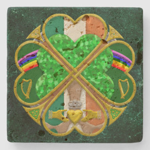 Posavasos De Piedra Símbolo del Patrimonio del Trébol Celta Inspirado 