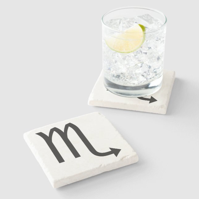 Posavasos De Piedra Símbolo escorpio zodiaco (Lateral)