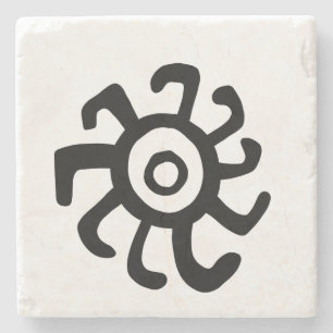 Posavasos De Piedra símbolo geoglífico del idol del sol antiguo petrog