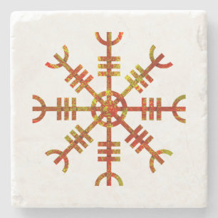 Posavasos De Piedra Símbolo "Helm Of Awe Norse Viking"