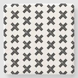 Posavasos De Piedra Símbolo matemático "Multiplicar" blanco y negro co