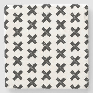 Posavasos De Piedra Símbolo matemático "Multiplicar" blanco y negro co