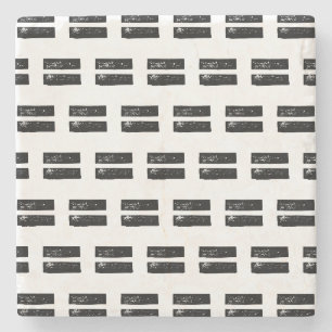 Posavasos De Piedra Símbolo matemático negro y blanco "igual" corte de