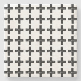 Posavasos De Piedra Símbolo matemático "Plus" blanco y negro corte de