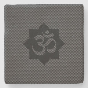 Posavasos De Piedra Símbolo OM Lotus espiritualidad Yoga estilo carbo
