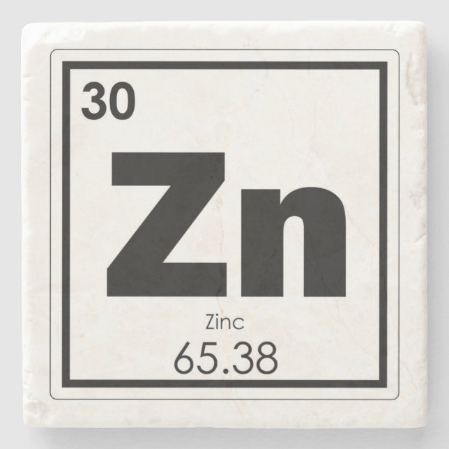 Posavasos De Piedra Símbolo químico de zinc de fórmula química geo (Anverso)